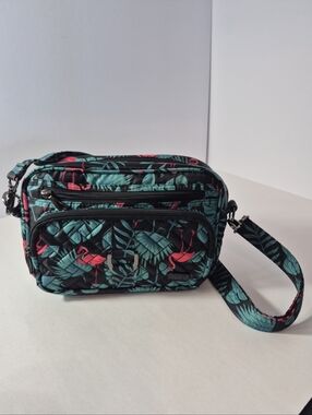 Lug Carousel Convertible Crossbody Bag Flamingo Palm Tropical Purse